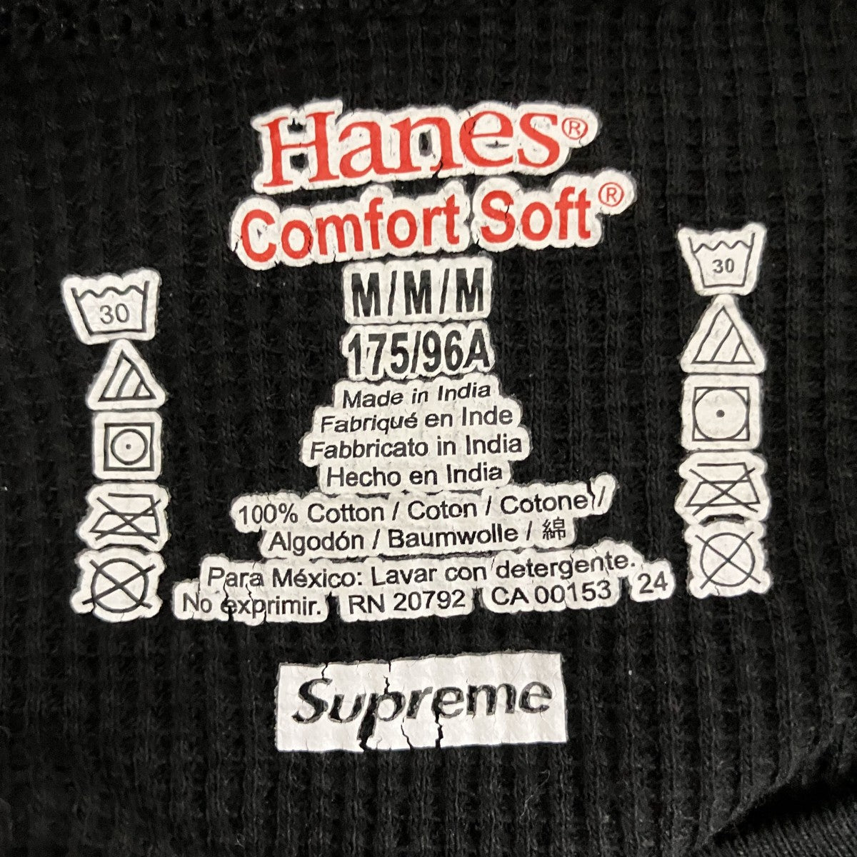 Supreme×Hanes Bones Thermal Crewボーンプリントサーマルカットソー 古着・中古-6枚目のアイテム画像