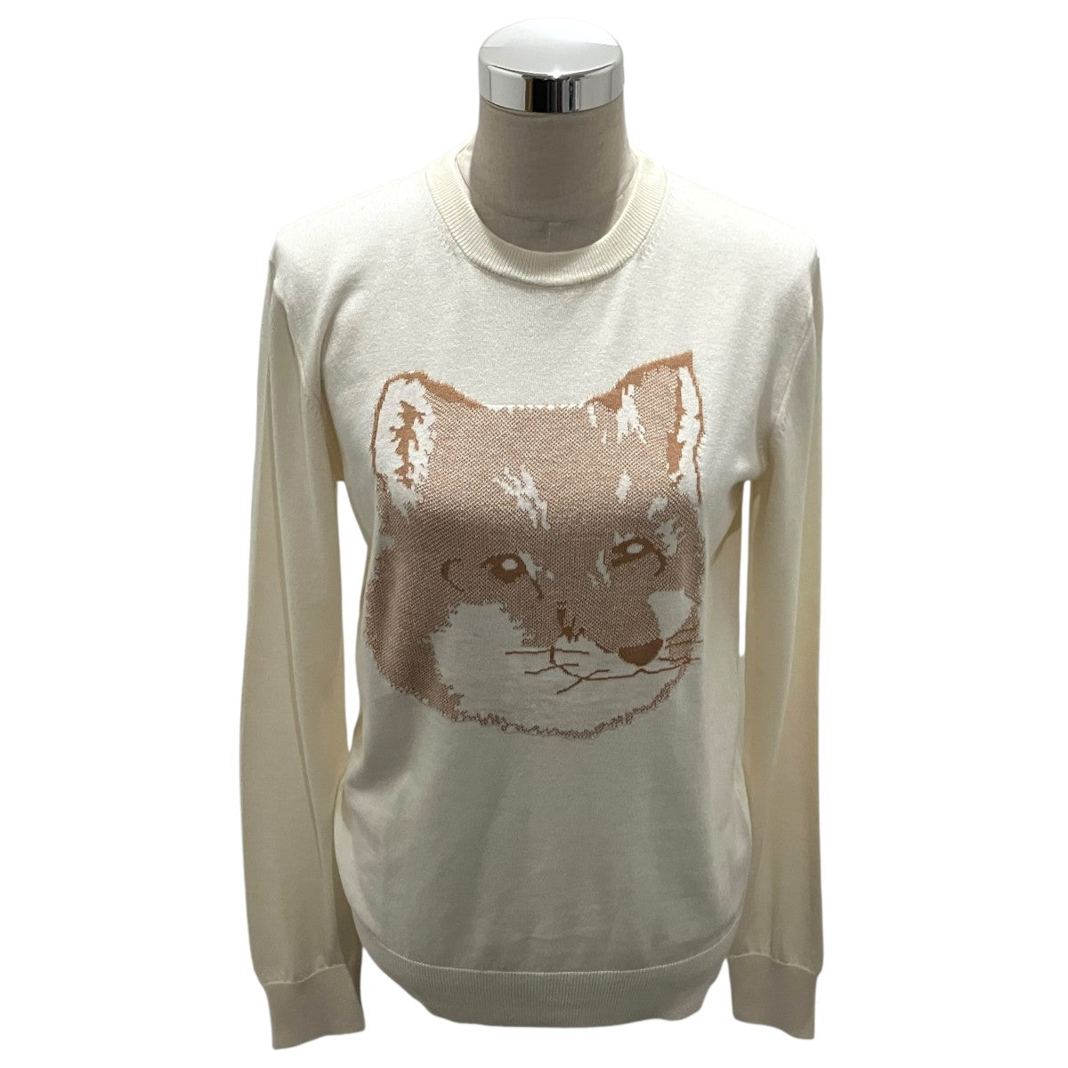 MAISON KITSUNE 【FOX HEAD CREW KNIT】フォックスヘッドニットIU00527KT1058 古着・中古-1枚目のアイテム画像
