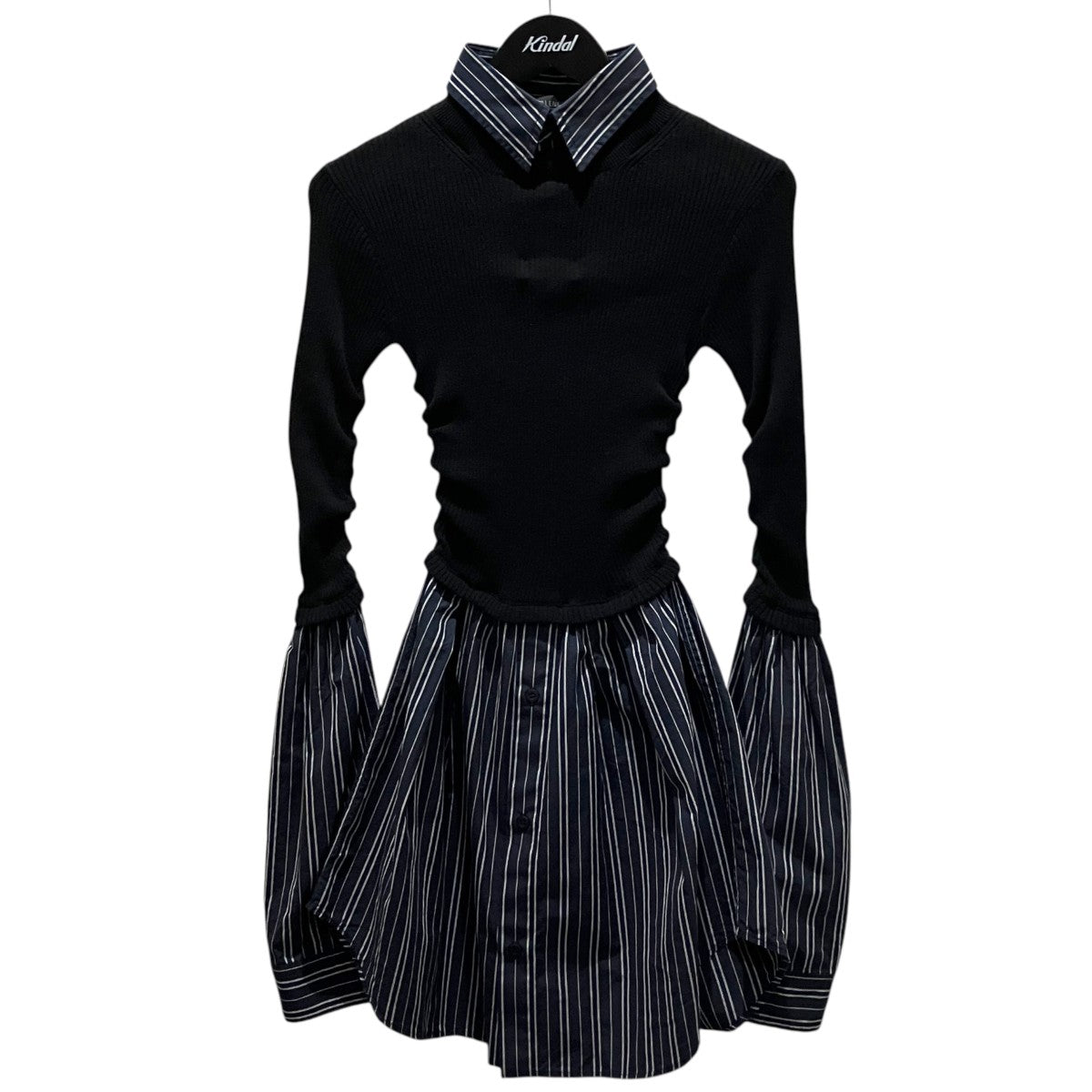 BALENCIAGA 【Layered Sweater Top】ニットドッキングシャツワンピース836801 T3389 古着・中古-1枚目のアイテム画像