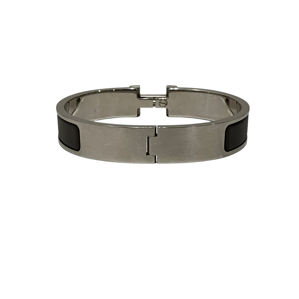HERMES(エルメス) 【クリックHPM】ブレスレット シルバー×ブラウン