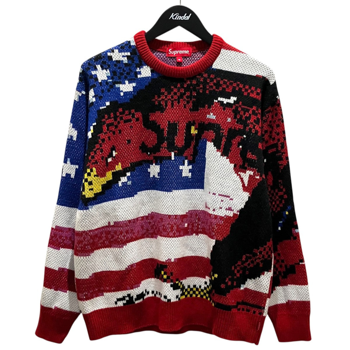 Supreme 21SS【Digital Flag Sweater】総柄ニット 古着・中古-1枚目のアイテム画像