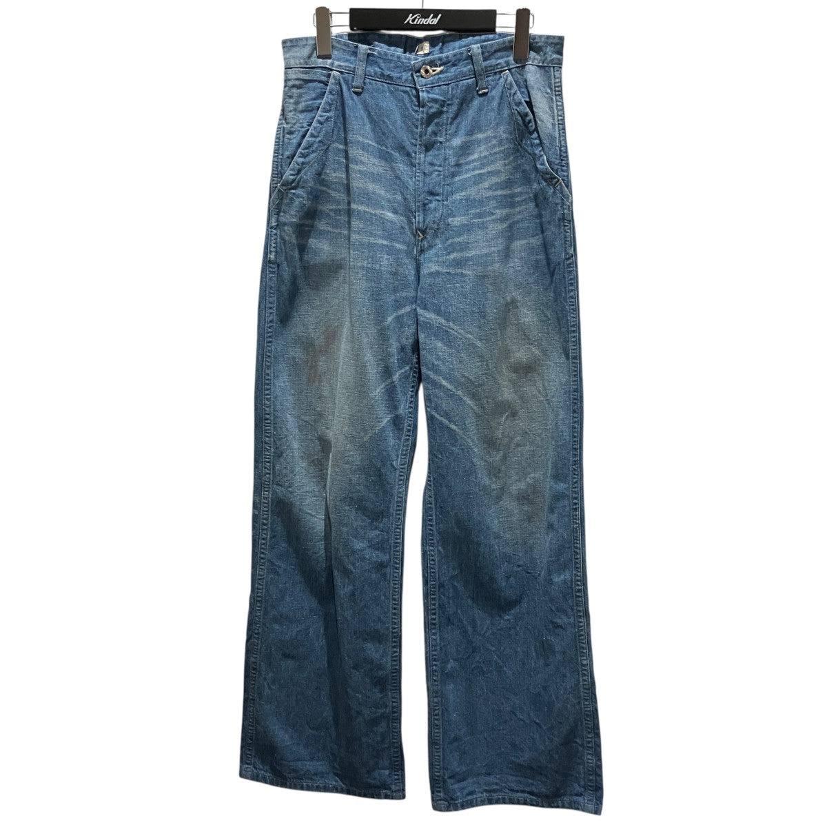 T．T 26SS【PAINTER PANTS WITH BUCKLE】ダメージ加工デニムパンツLOT 717 古着・中古-1枚目のアイテム画像