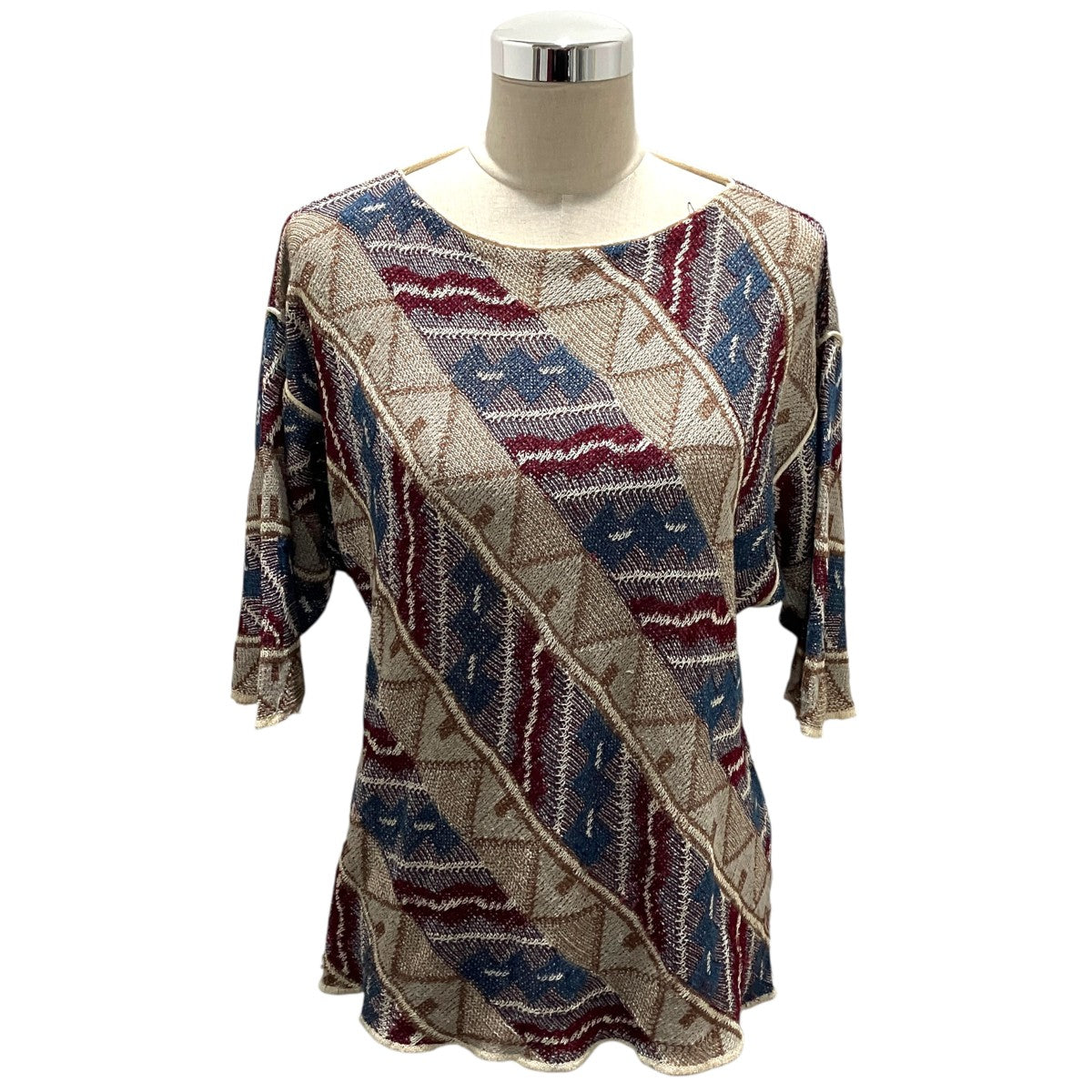 ISSEY MIYAKE 70sALL STYLEタグ マルチテキスタイルニットD-HG1904 古着・中古-1枚目のアイテム画像