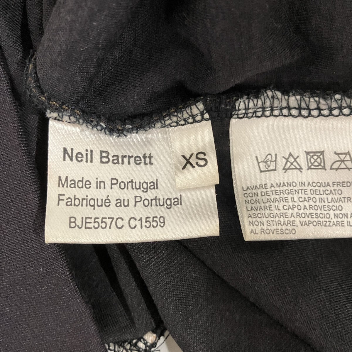 NEIL BARRETT レザードッキング長袖TシャツBJE557C C1559 古着・中古-6枚目のアイテム画像