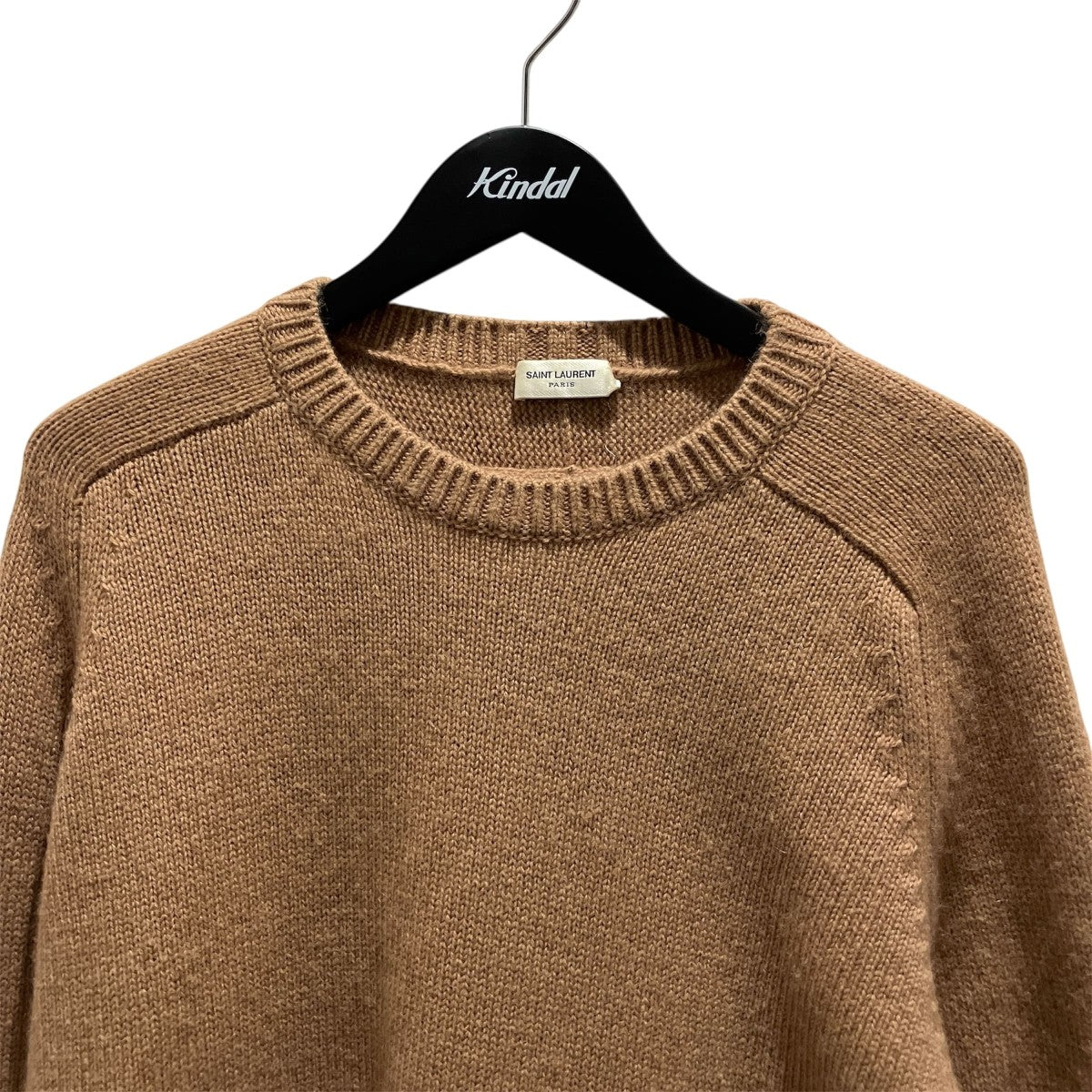 Saint Laurent Paris 21AWクルーネックキャメルニット603088 YALK2 古着・中古-3枚目のアイテム画像
