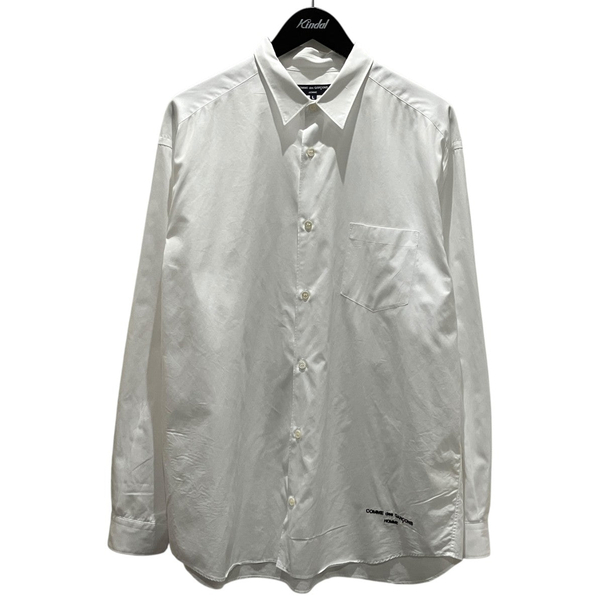 COMME des GARCONS HOMME 24SS綿ブロードロゴ刺繍シャツHM-B102 古着・中古-1枚目のアイテム画像