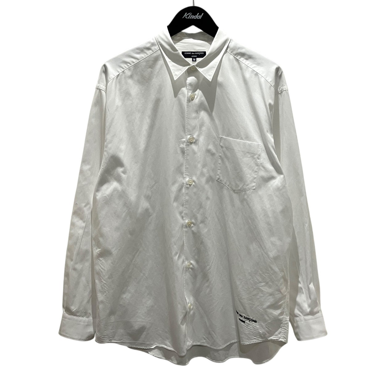 COMME des GARCONS HOMME 24SS綿ブロードロゴ刺繍シャツHM-B102 古着・中古-1枚目のアイテム画像