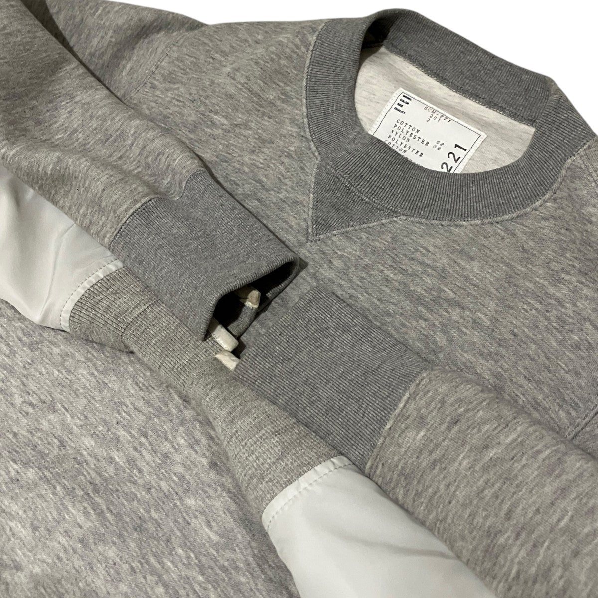 sacai 【Sponge Sweat x Nylon Twill Pullover】ドッキングスウェットSCM-221 古着・中古-5枚目のアイテム画像