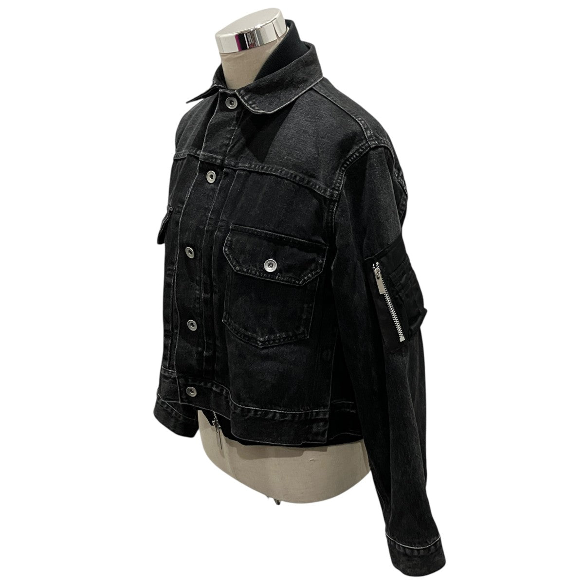 sacai デニムMA-1ドッキングジャケット24-07135 古着・中古-3枚目のアイテム画像