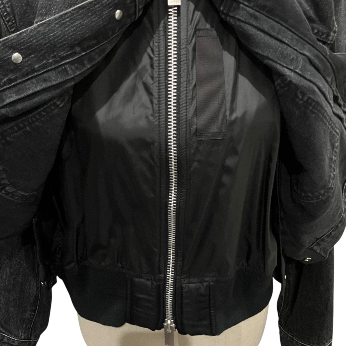 sacai デニムMA-1ドッキングジャケット24-07135 古着・中古-5枚目のアイテム画像