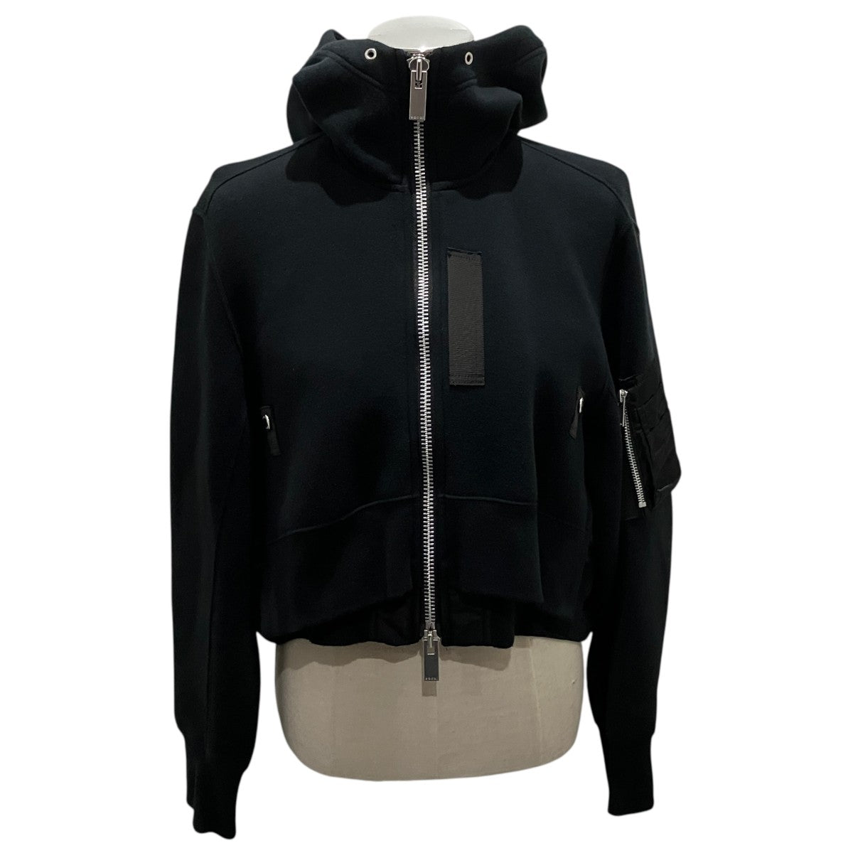 sacai 【Sponge Sweat Zipup Hoodie】ナイロン切替ドッキングパーカー22-05974 古着・中古-1枚目のアイテム画像