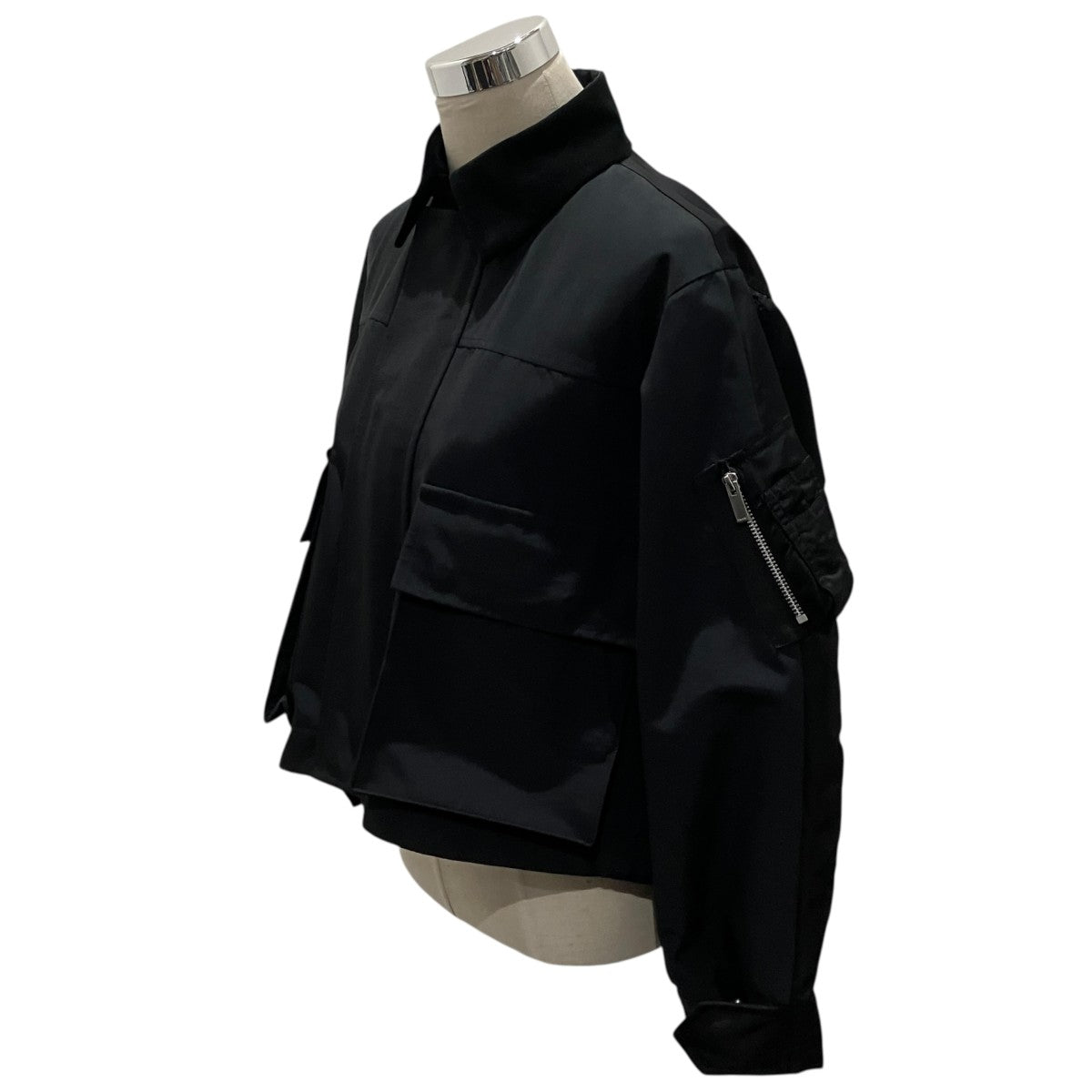 sacai 25AW【Grosgrain Nylon Twill Blouson】ベロア切替ジャケット25−07881 古着・中古-2枚目のアイテム画像