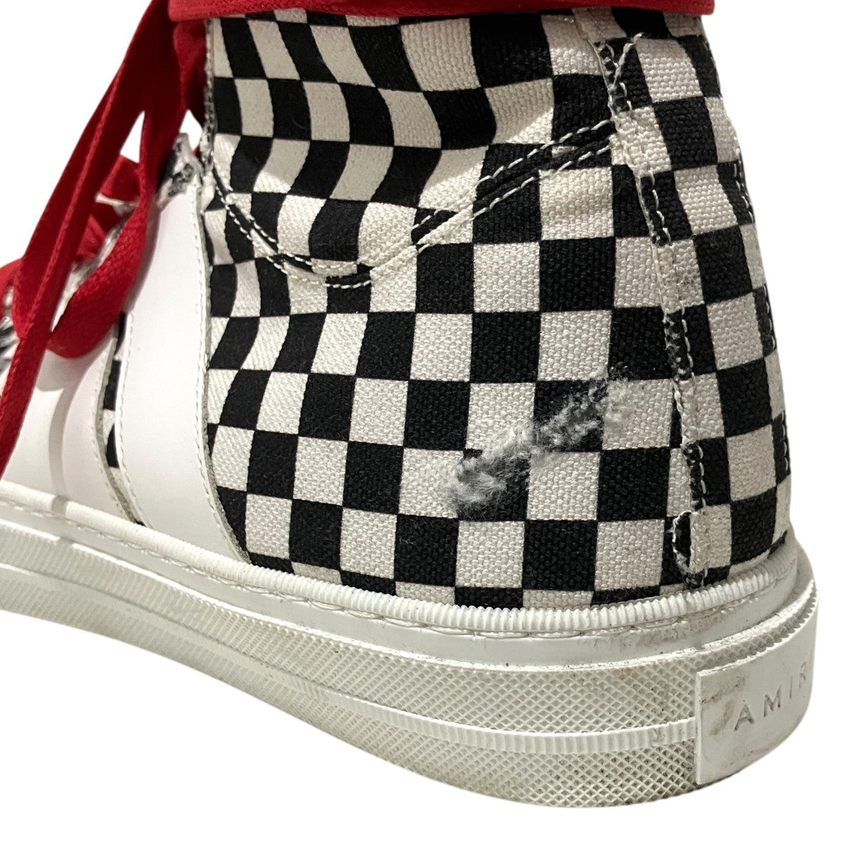 AMIRI チェッカー柄ダメージ加工ハイカットスニーカー 古着・中古-6枚目のアイテム画像