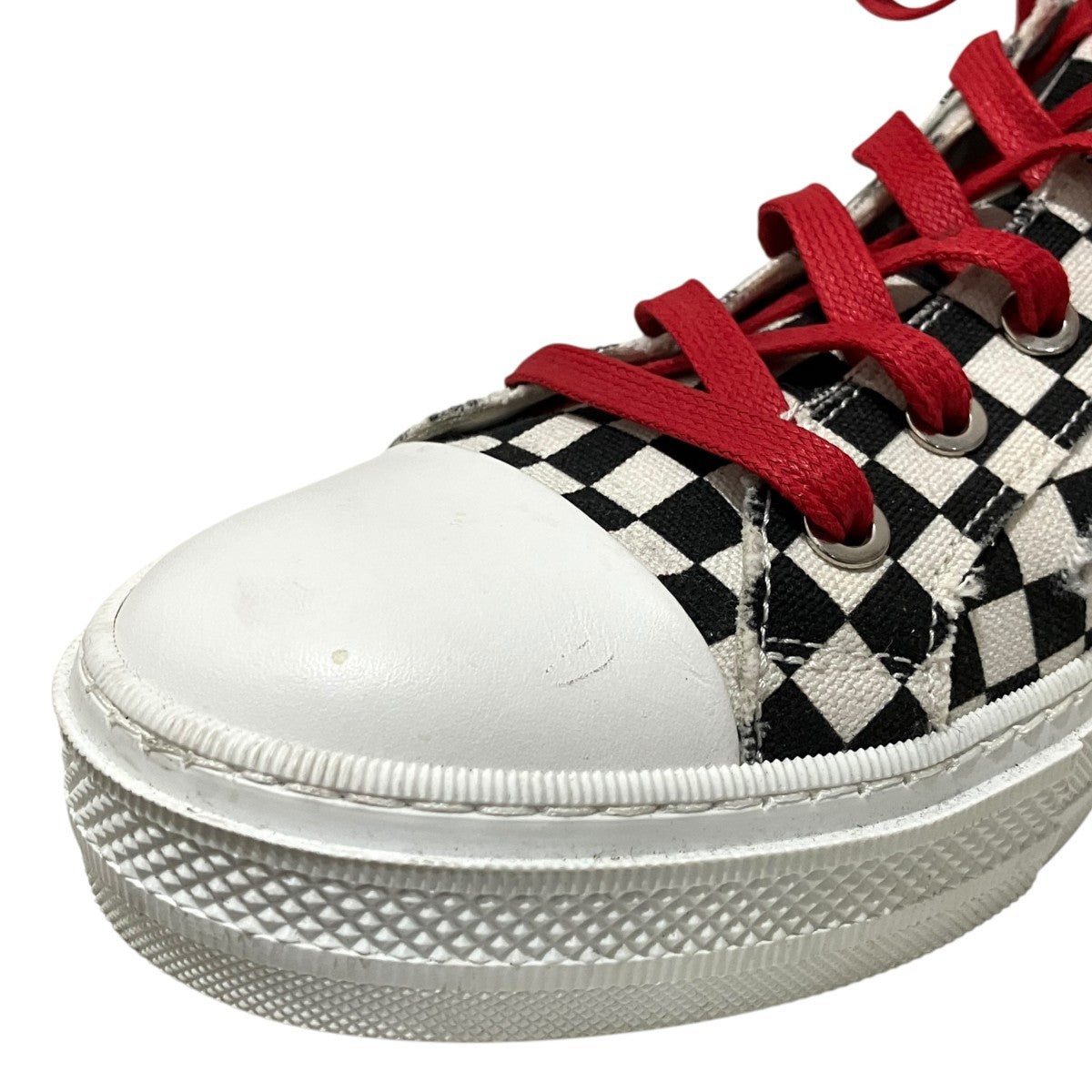 AMIRI チェッカー柄ダメージ加工ハイカットスニーカー 古着・中古-7枚目のアイテム画像