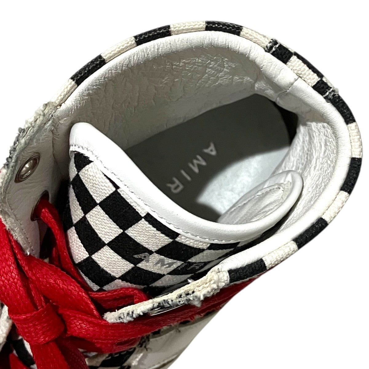 AMIRI チェッカー柄ダメージ加工ハイカットスニーカー 古着・中古-8枚目のアイテム画像