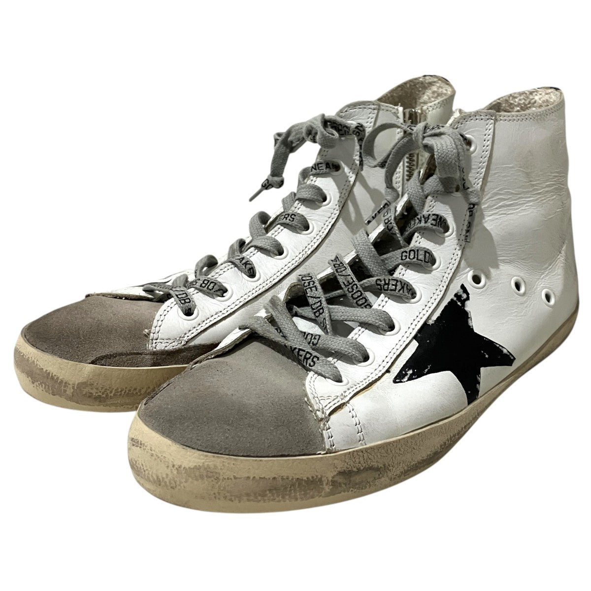 GOLDEN GOOSE ユーズド加工ハイカットスニーカー 古着・中古-1枚目のアイテム画像