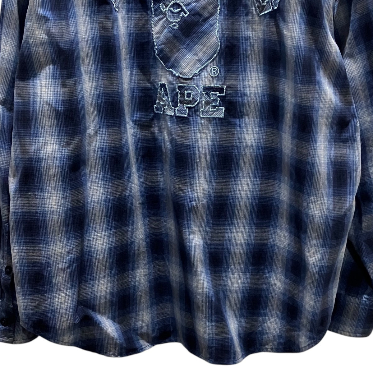 A BATHING APE チェックシャツ001SHL301005M 古着・中古-4枚目のアイテム画像