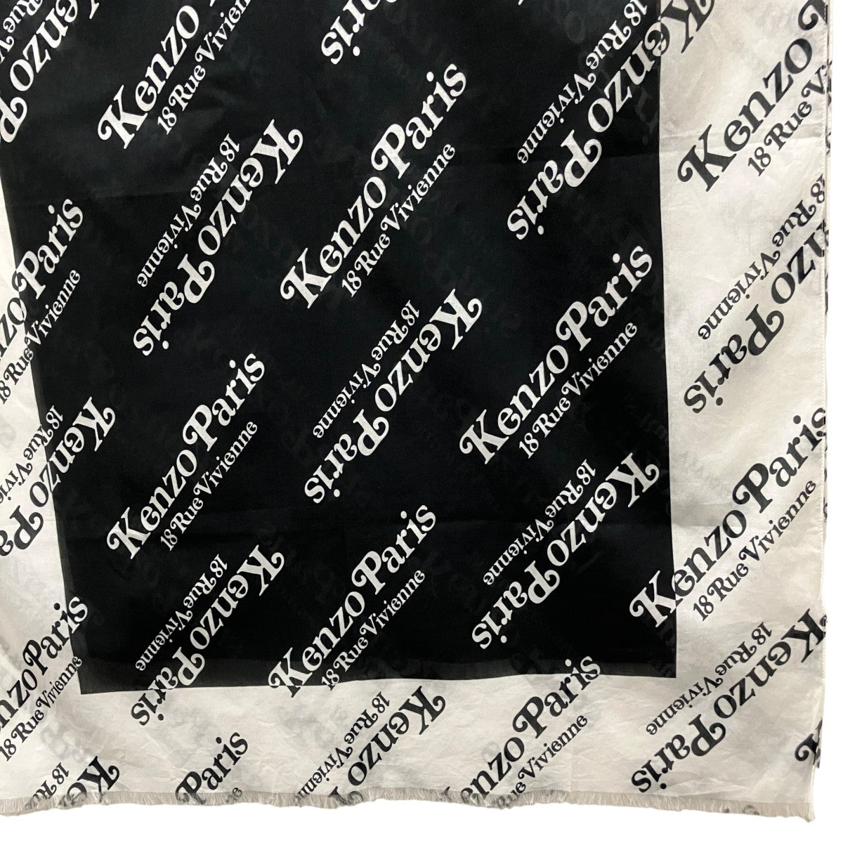 KENZO ロゴプリントコットンスカーフFE58EU720PED 古着・中古-4枚目のアイテム画像