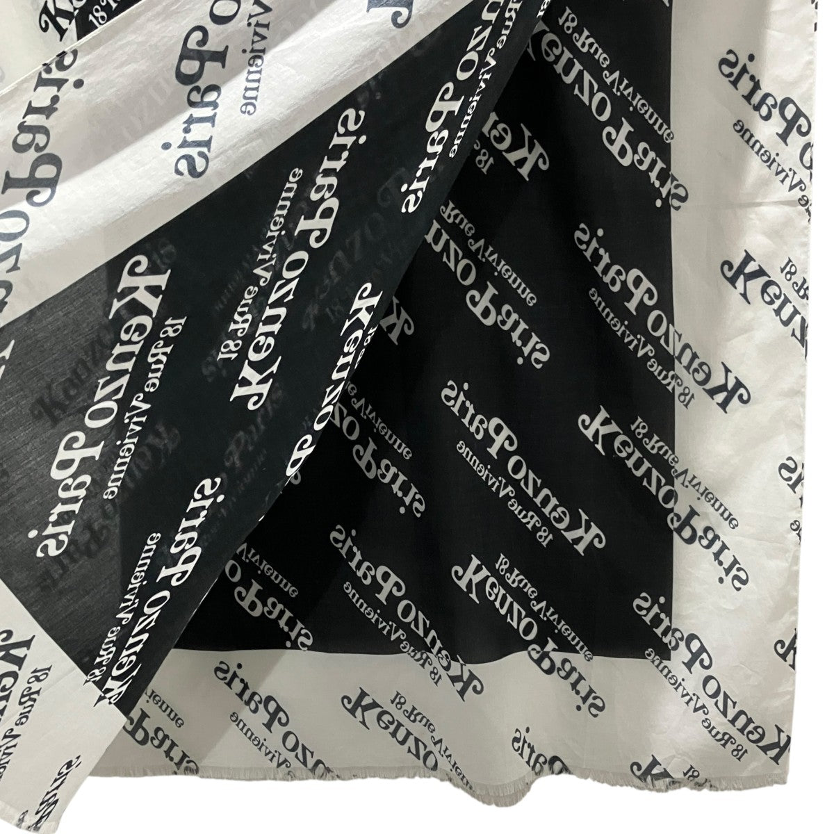 KENZO ロゴプリントコットンスカーフFE58EU720PED 古着・中古-5枚目のアイテム画像