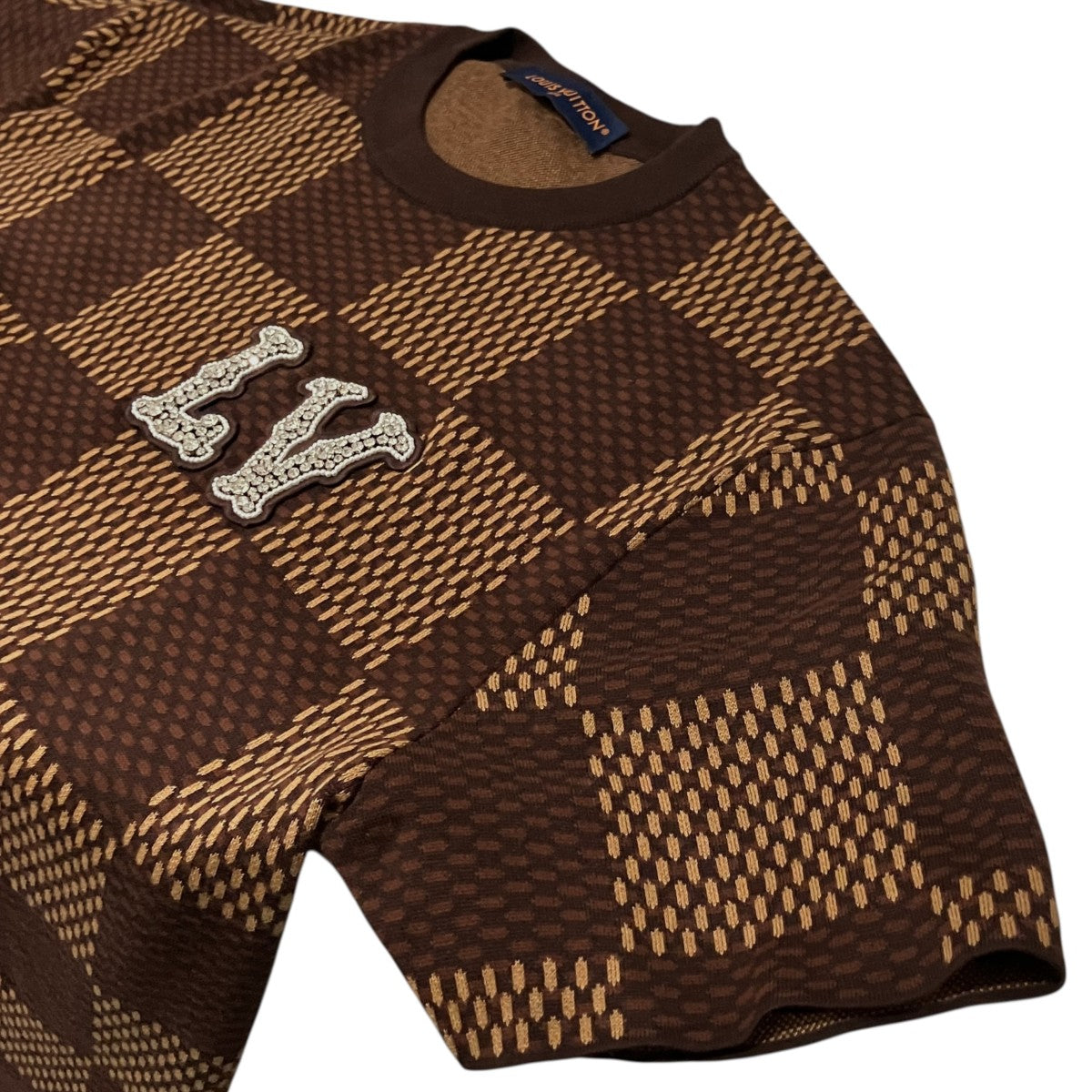LOUIS VUITTON LVラインストーンダミエニットTシャツRM241 AUR HQN63W 古着・中古-5枚目のアイテム画像
