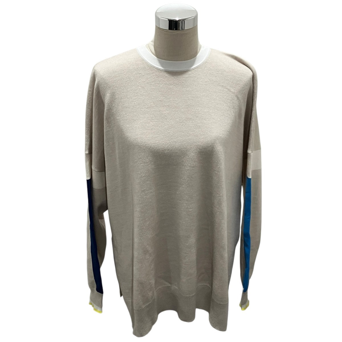 ENFOLD 【LINE WIDE PULLOVER】ウールコットンニット300FA270-2790 古着・中古-1枚目のアイテム画像