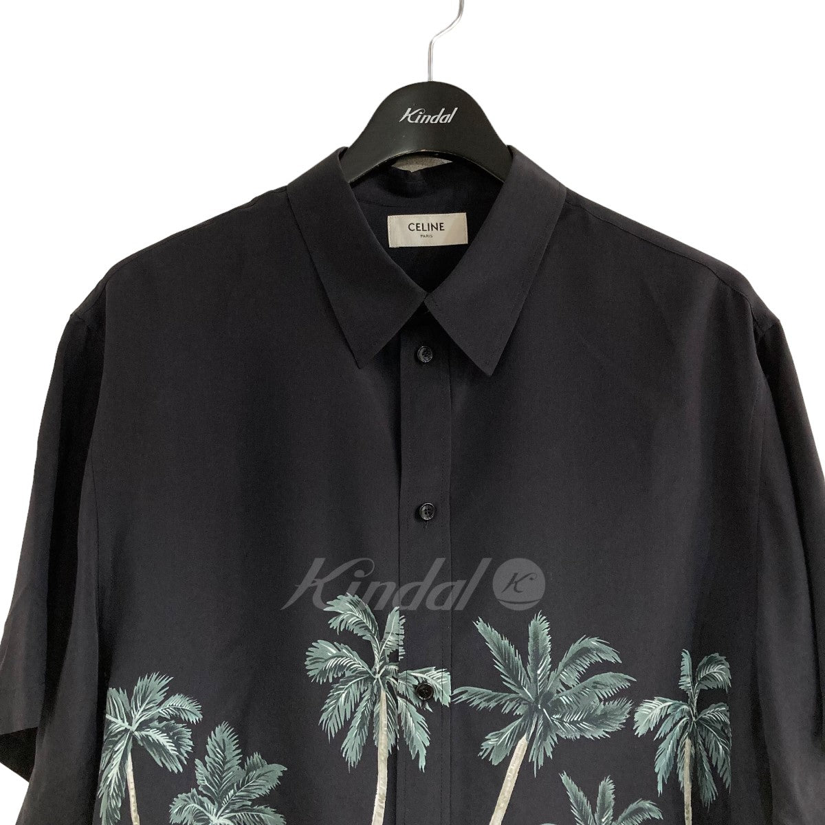 CELINE ｢ailcoat Shirt In Crepe De Chine｣テイルコート半袖シルクシャツ 古着・中古-3枚目のアイテム画像