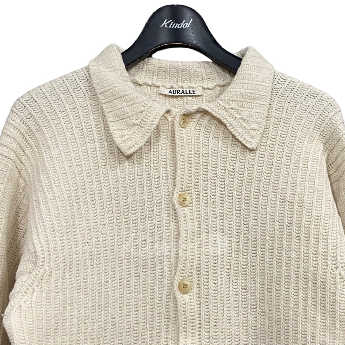 AURALEE(オーラリー) 23SS ｢BRUSHED COTTON WOOL RIB KNIT SHIRT｣ A23SC01HA ホワイト サイズ  4｜【公式】カインドオルオンライン ブランド古着・中古通販【kindal】