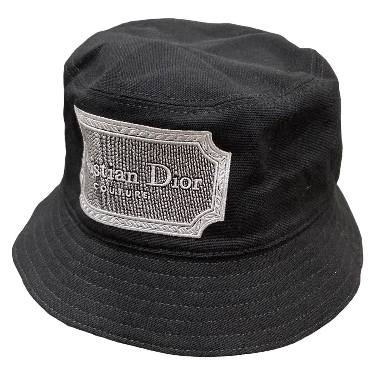 ファッション美品　クリスチャンディオール　バケットハット　帽子　黒　ブラック　ロゴ　CD