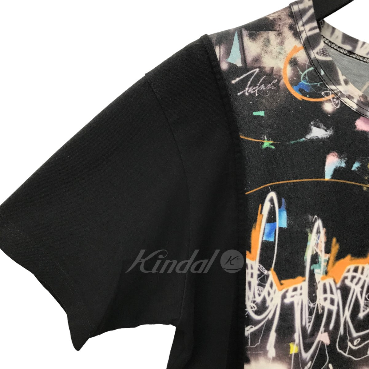 shop_y_半袖T[新品タグ付き] コムデギャルソン × フューチュラ　プリント切替Tシャツ　XL