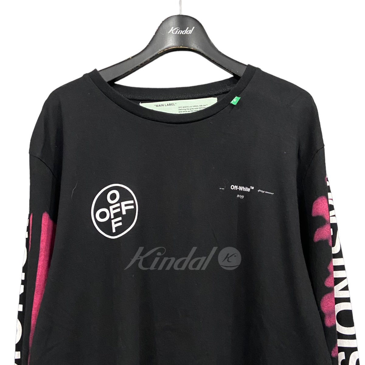 OFFWHITE(オフホワイト) 19SS 「DIAG STENCIL L／S TEE」 バックアロープリントカットソー