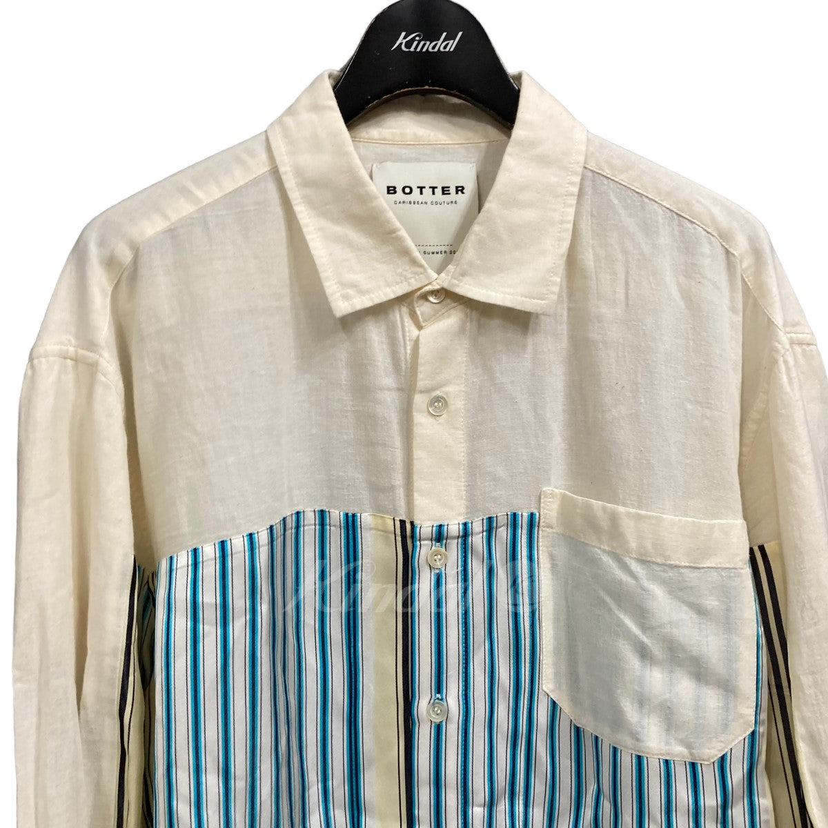 BOTTER(ボッター) 「SQUAREINCRUSTED SHIRT」ストライプデザインシャツ