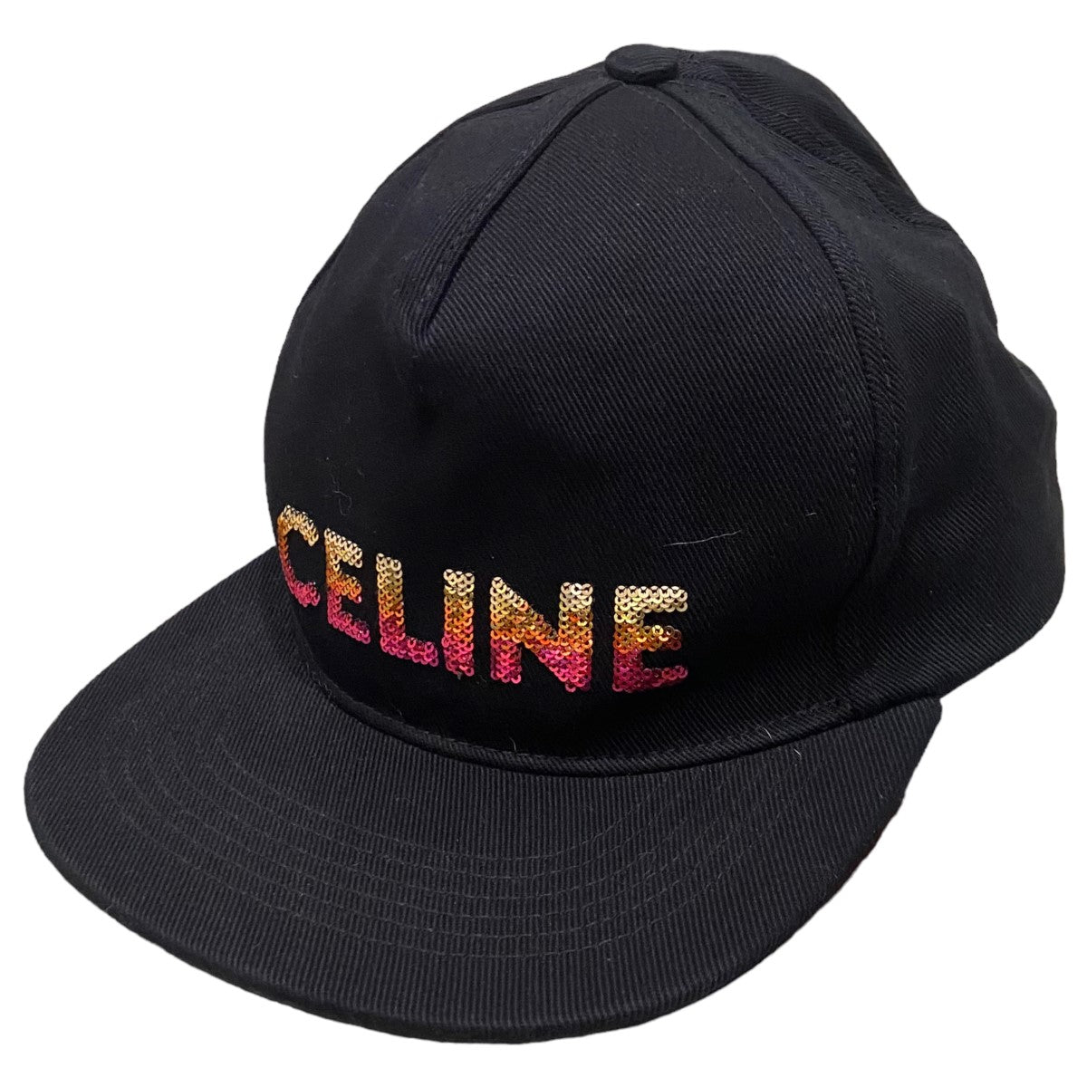 CELINE 22AW スパンコールロゴキャップ 古着・中古-1枚目のアイテム画像