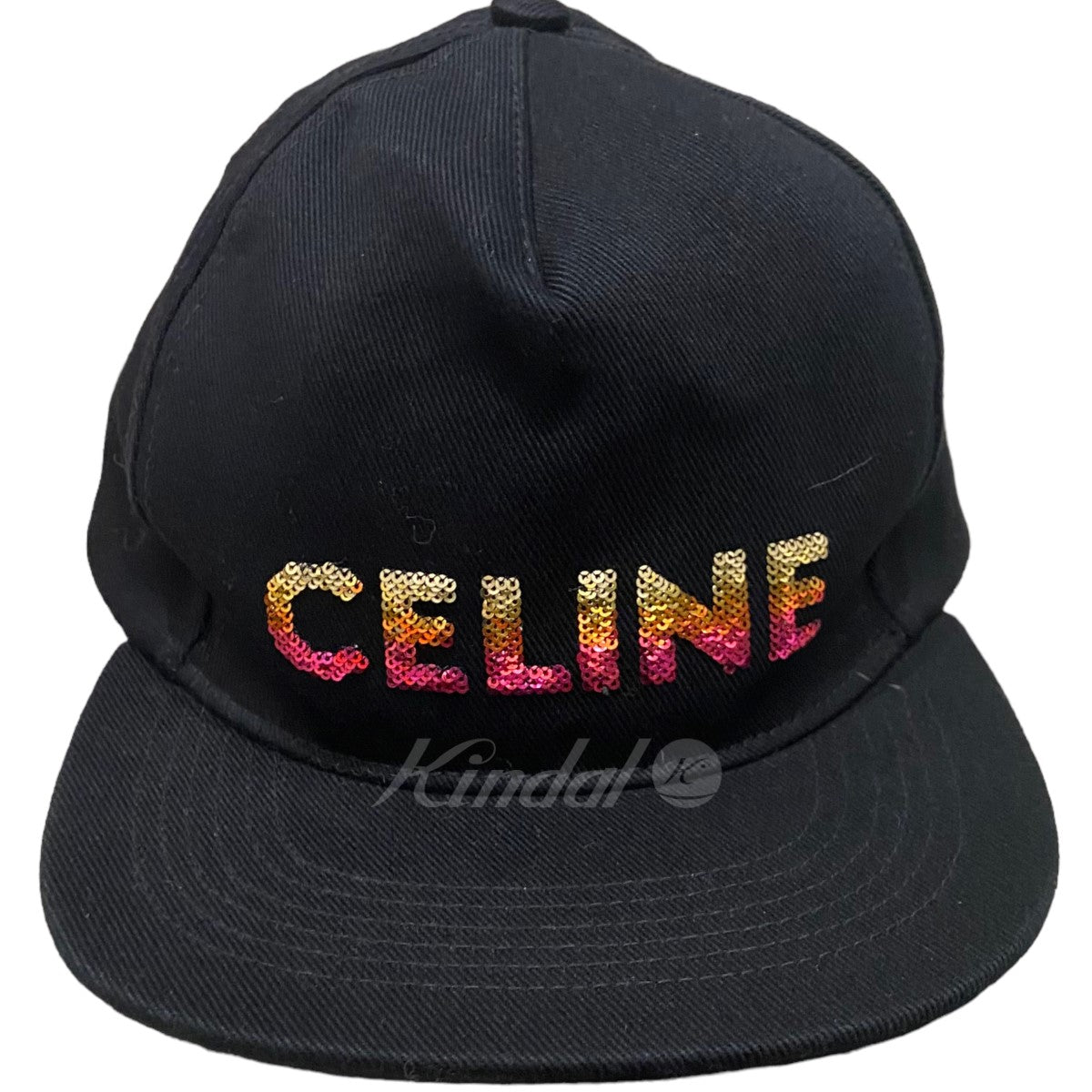 CELINE 22AW スパンコールロゴキャップ 古着・中古-2枚目のアイテム画像