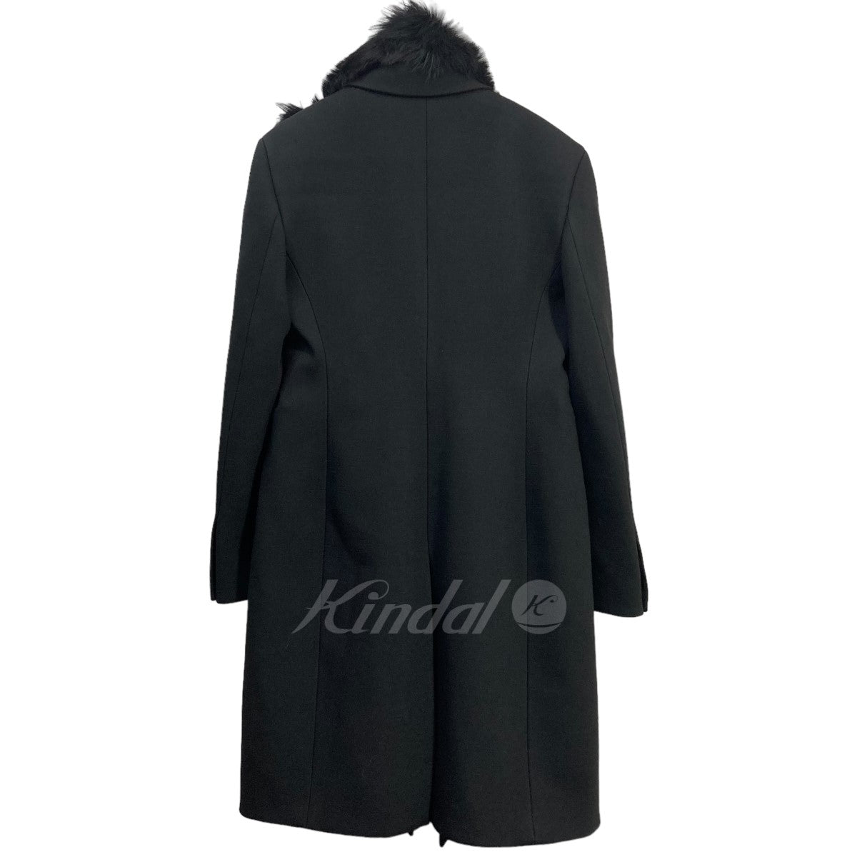 BOTTEGA VENETA(ボッテガヴェネタ) ｢BLACK COAT WITH SHEARLING COLLAR｣ ダブルブレストファーコート