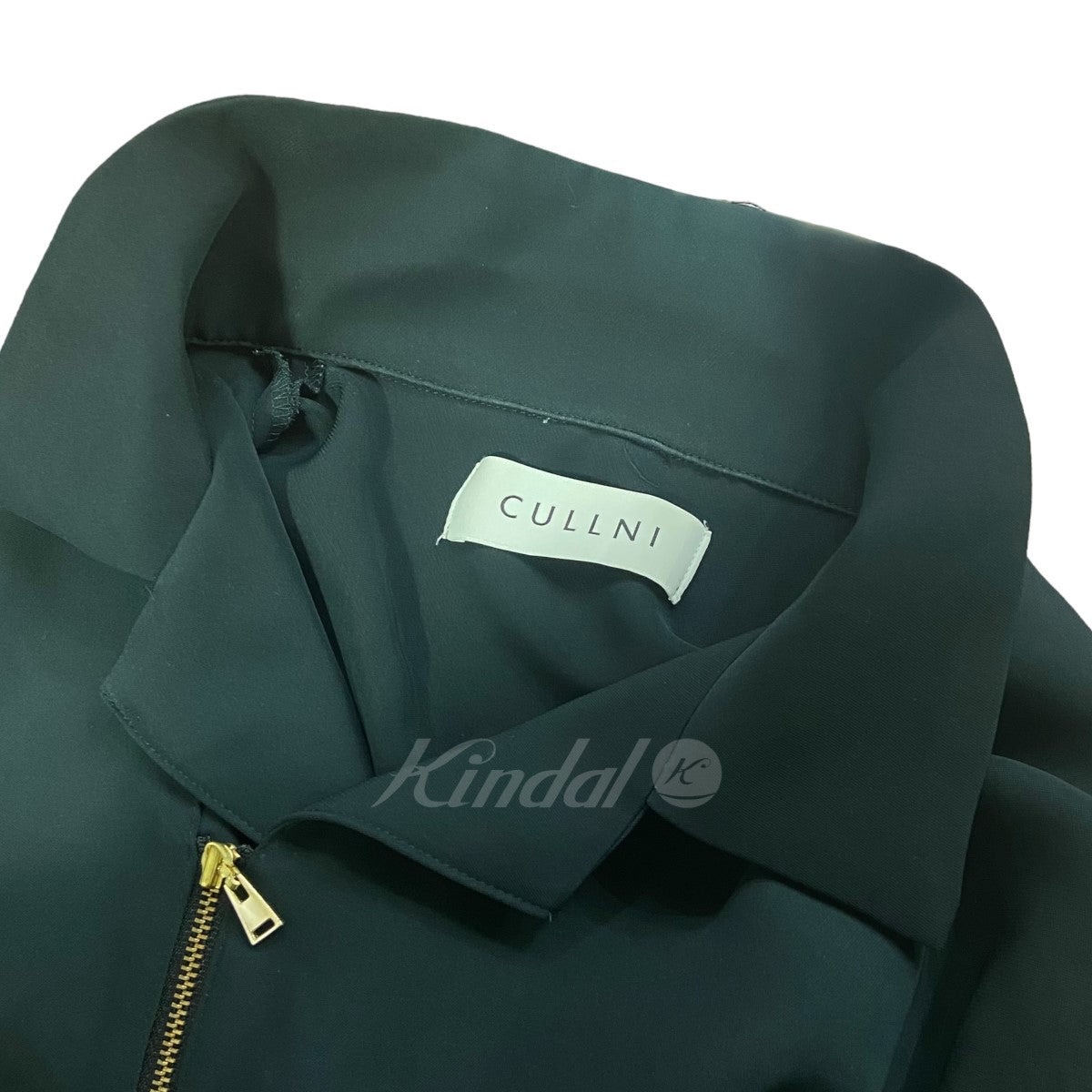 CULLNI(クルニ) 23SS「Zip Front Open Collar Shirt」ポリエステル 