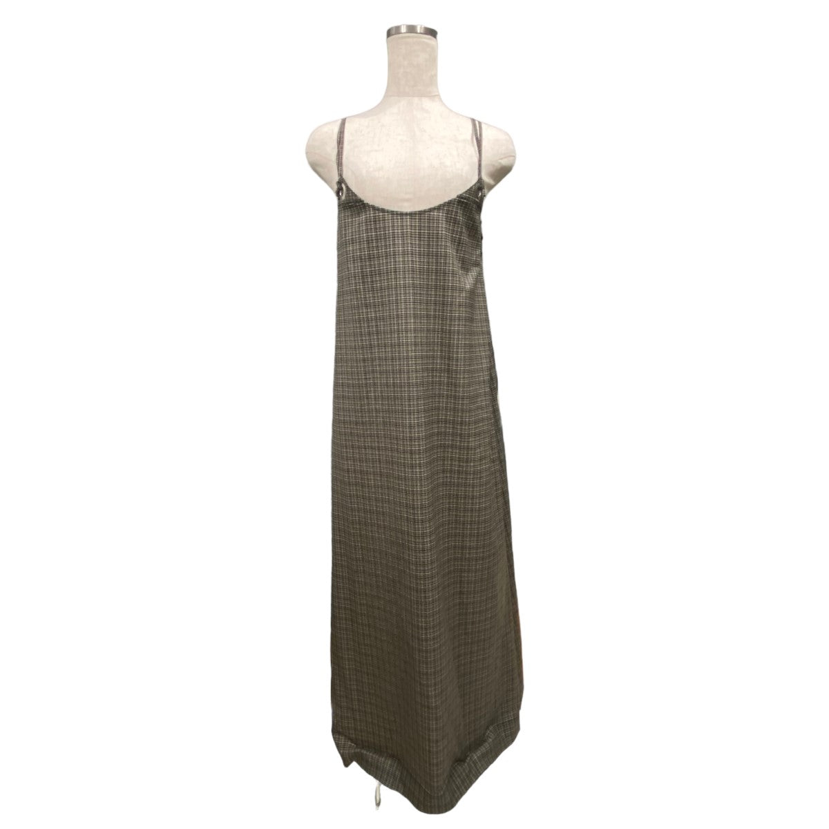 ｢DOUBLE-END tweed check apron dress｣