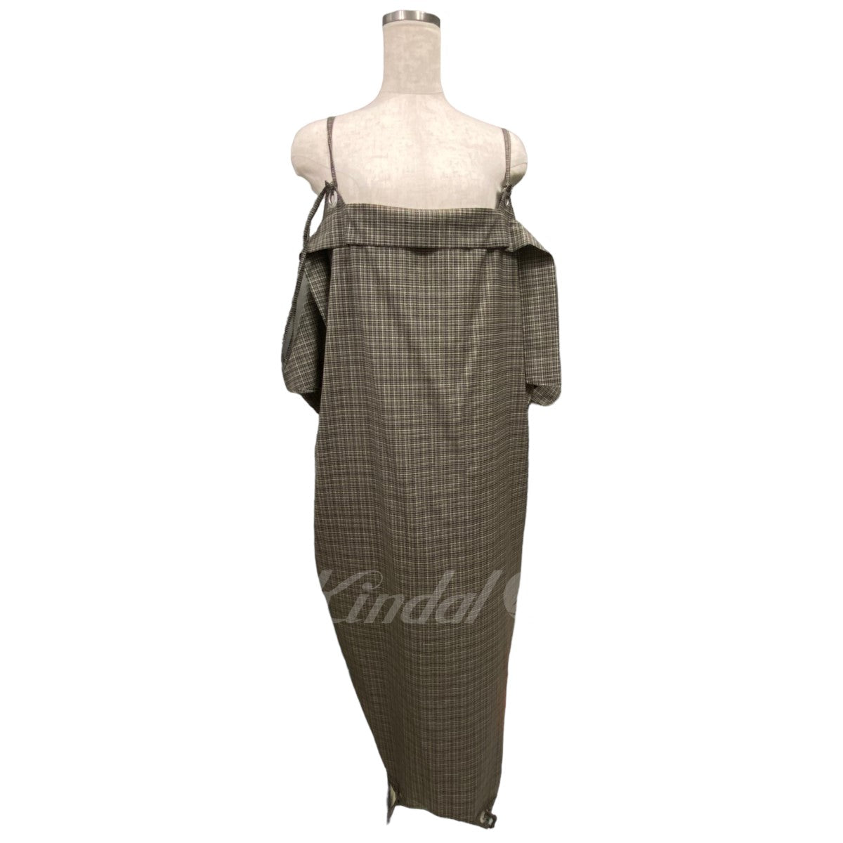 ｢DOUBLE-END tweed check apron dress｣