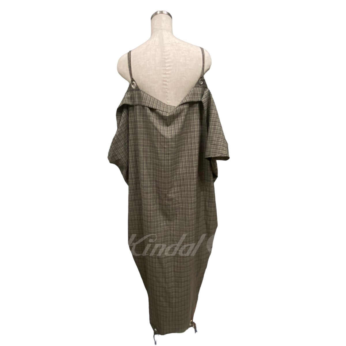 ｢DOUBLE-END tweed check apron dress｣