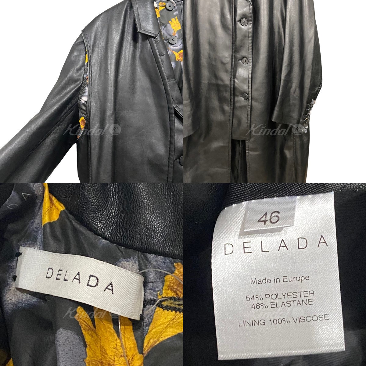 DELADA(デラダ) フェイクレザードッキングコート