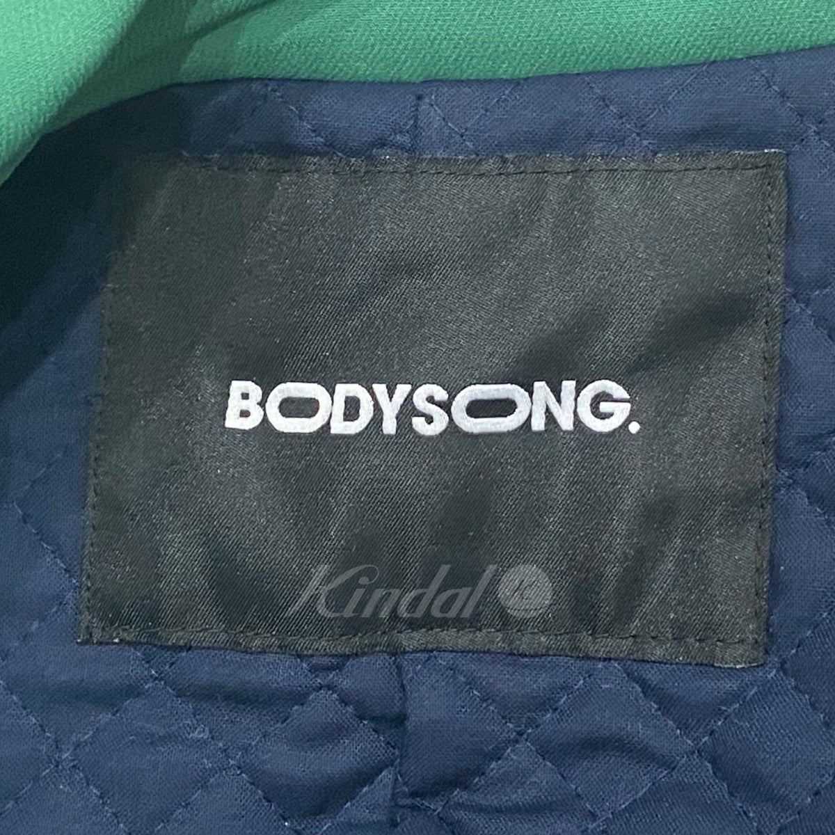 bodysong.(ボディソング) アシンメトリーライダースジャケット グリーン サイズ:F メンズ ジャケット・ブルゾン 中古・古着