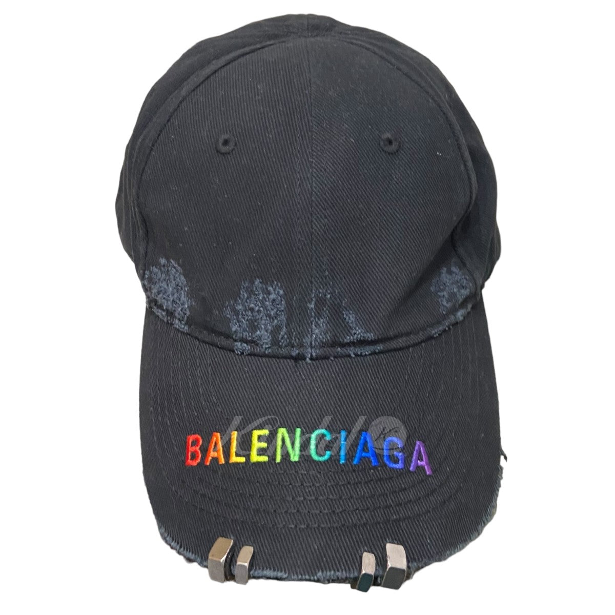 BALENCIAGA(バレンシアガ) レインボーロゴキャップ 766862 ブラック 