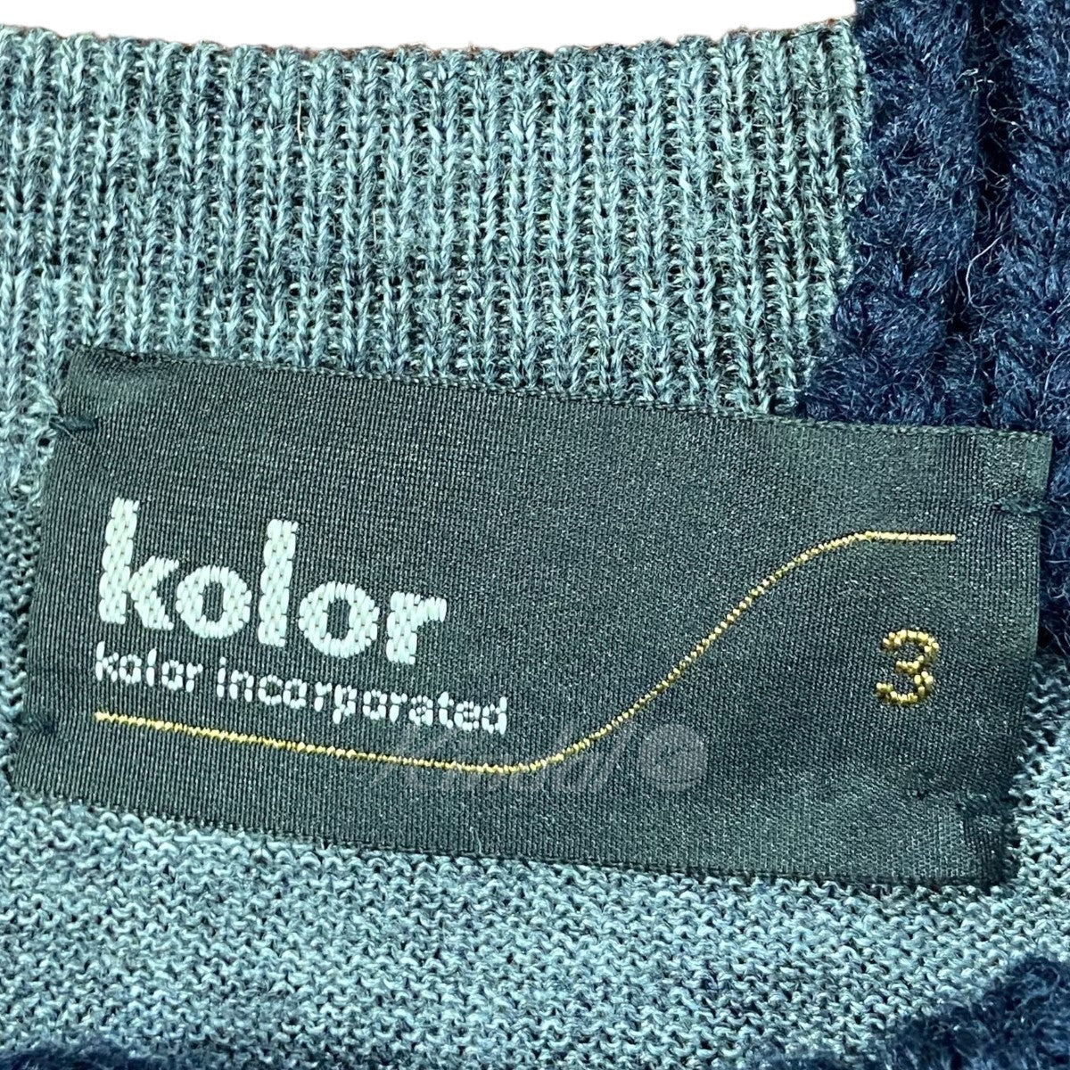 kolor(カラー) 21AW｢ブレンドアルパカ SWITCHING KNIT｣ニット切り替えカットソー 21WCM-N07307 グレー×ネイビー  サイズ 3｜【公式】カインドオルオンライン ブランド古着・中古通販【kindal】