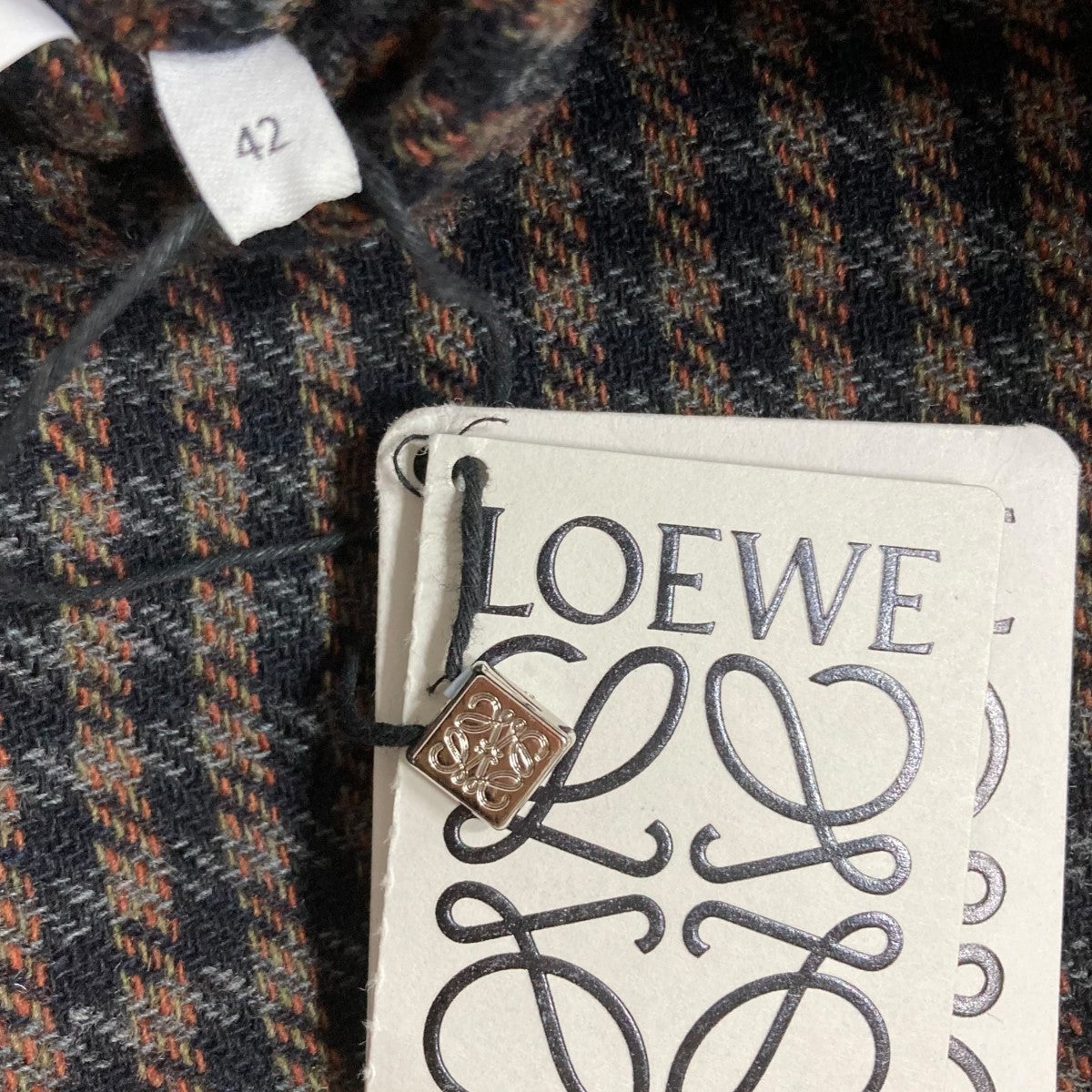 LOEWE(ロエベ) リバーシブルチェックコート H526Y01W37 ブラック