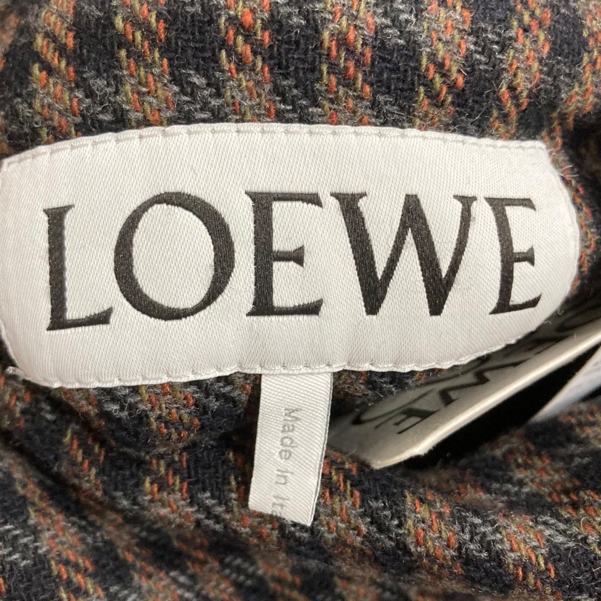 LOEWE(ロエベ) リバーシブルチェックコート H526Y01W37 ブラック