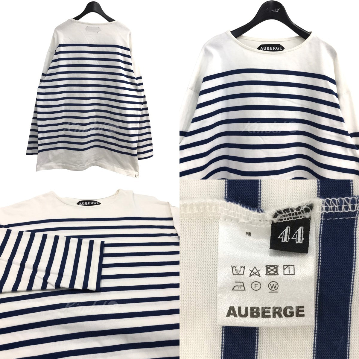 AUBERGE(オーベルジュ) ｢BIG CHARLOTTE｣バスクシャツ ホワイト×ブルー サイズ 14｜【公式】カインドオルオンライン  ブランド古着・中古通販【kindal】