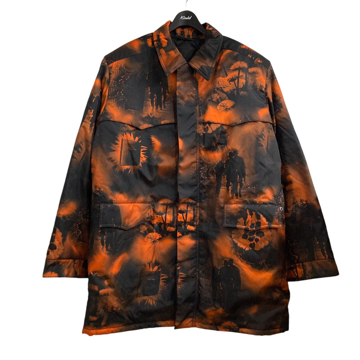 22AWリサイクルポリアミドバックプレート総柄ロングコートSGC091 S222