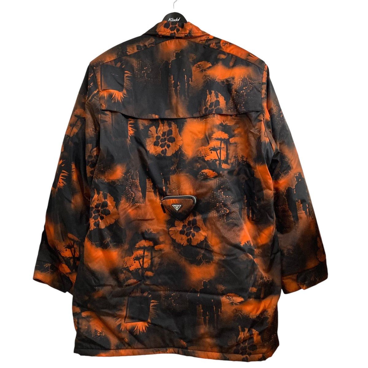 22AWリサイクルポリアミドバックプレート総柄ロングコートSGC091 S222