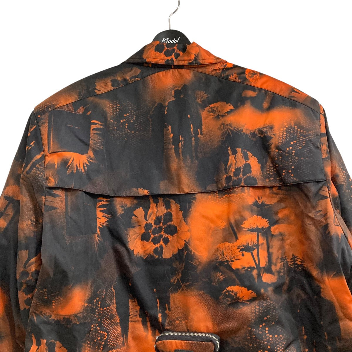 22AWリサイクルポリアミドバックプレート総柄ロングコートSGC091 S222