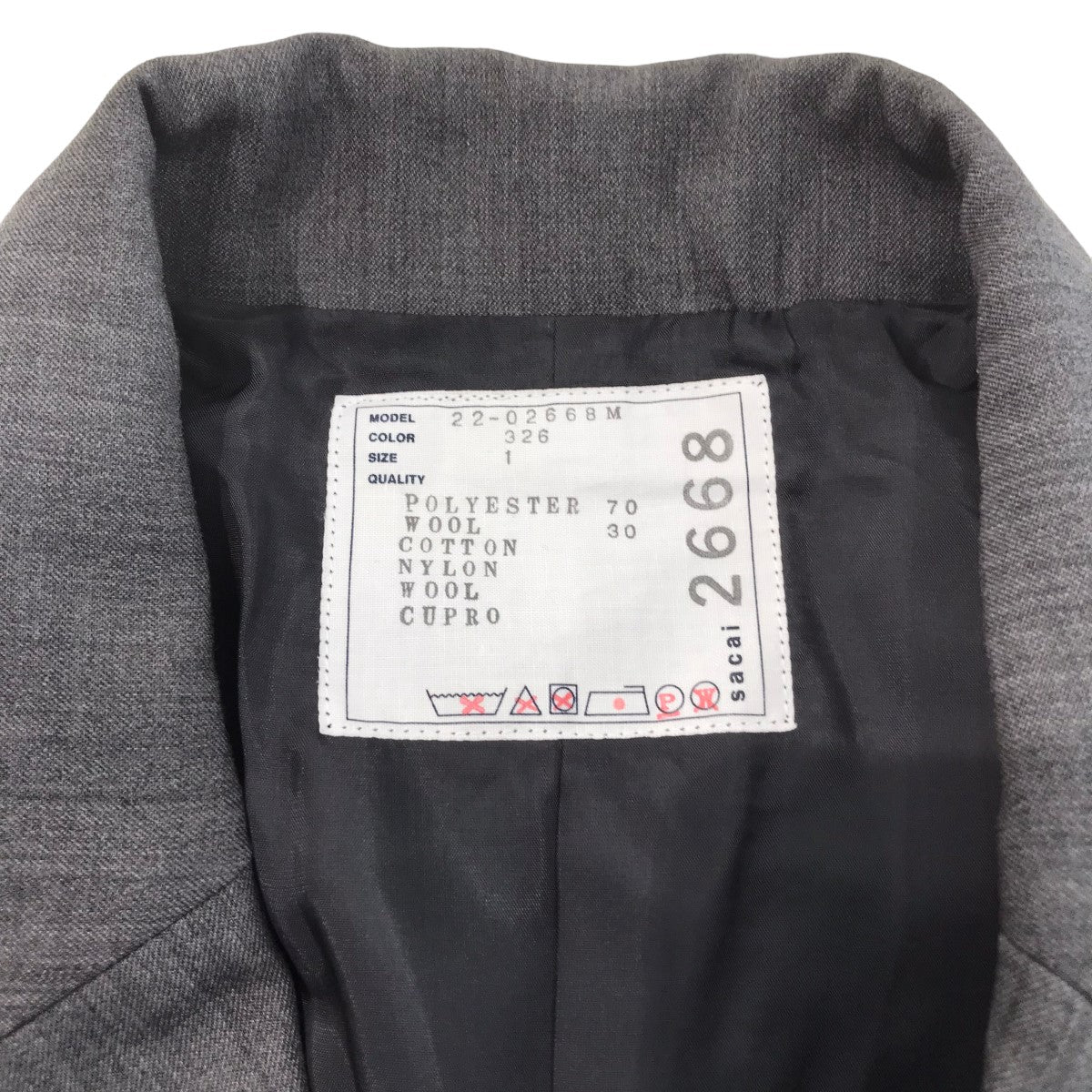 sacai(サカイ) 22SSSuiting Mix 3B Jacketスーチングミックスジャケット22-02668M