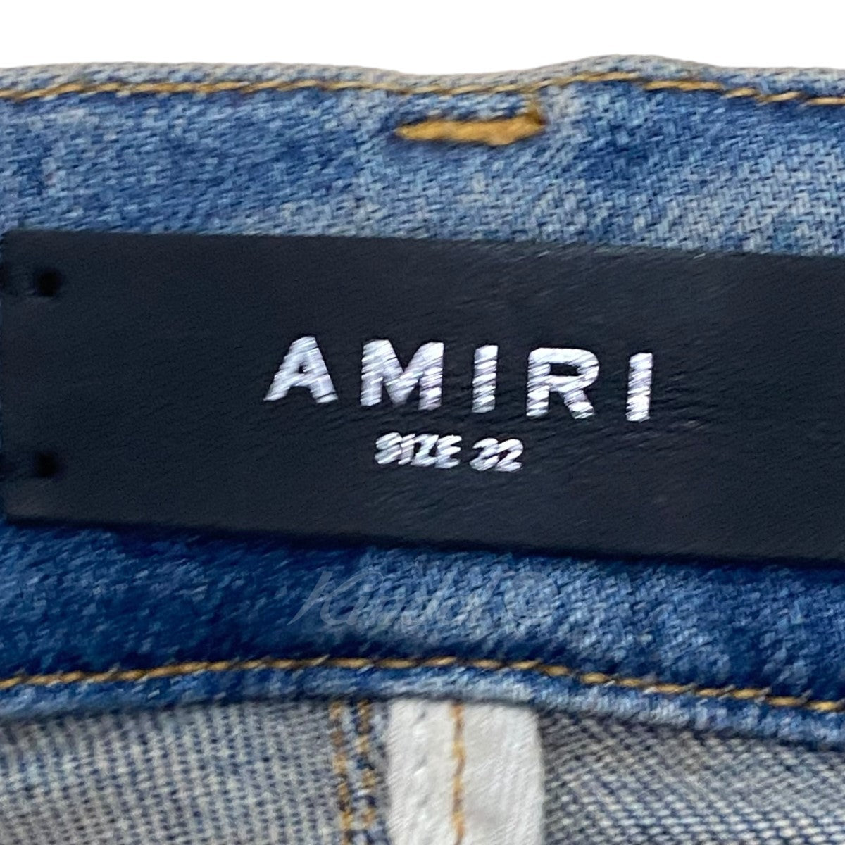 AMIRI(アミリ) スターレザーパッチダメージデニムパンツ インディゴ 